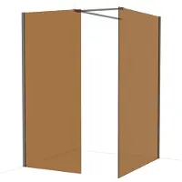 Maxaro Diamond Inloopdouche | 140x90 cm Zwart metaal Bronsglas 2 vaste wanden
