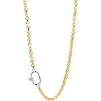Ti sento Dames Ketting - 925 zilver - Zirkonia met geel verguld - Maat 48 - 3958ZY