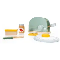 Springos Houten Broodrooster - 6-delig - Keuken Speelgoed - Groen