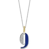 Ti sento Dames Hanger - 925 zilver - Cijfer 9 - Blauw - 6841LB_9