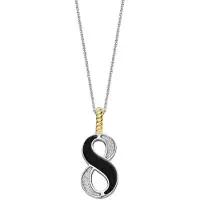 Ti sento Dames Hanger - 925 zilver - Cijfer 8 - Zwart - 6841BL_8