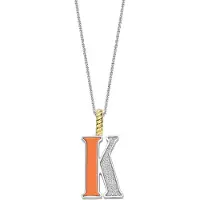 Ti sento Dames Hanger - 925 zilver - Letter K - Oranje - 6840OR_K