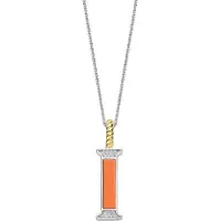Ti sento Dames Hanger - 925 zilver - Letter I - Oranje - 6840OR_I