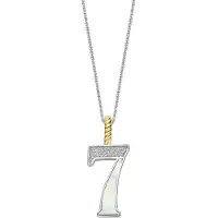Ti sento Dames Hanger - 925 zilver - Cijfer 7 - Parelmoer - 6841MW_7