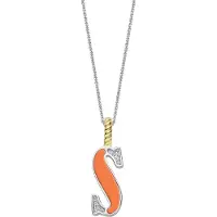 Ti sento Dames Hanger - 925 zilver - Letter S - Oranje - 6840OR_S