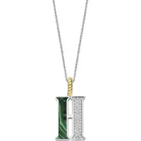 Ti sento Dames Hanger - 925 zilver - Letter H - Malachiet - 6840MA_H