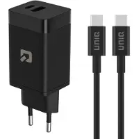 Tuniq 45W GaN Snellader - USB C en USB A - Power Delivery - 1 Meter USB C Kabel - Zwart