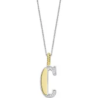 Ti sento Dames Hanger - 925 zilver - Letter C - Zirkonia met geel verguld - 6840ZY_C