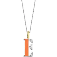 Ti sento Dames Hanger - 925 zilver - Letter E - Oranje - 6840OR_E