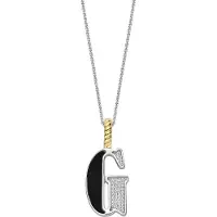 Ti sento Dames Hanger - 925 zilver - Letter G - Zwart - 6840BL_G