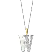 Ti sento Dames Hanger - 925 zilver - Letter W - Parelmoer - 6840MW_W