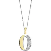 Ti sento Dames Hanger - 925 zilver - Letter O - Zirkonia met geel verguld - 6840ZY_O