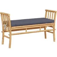 vidaXL Tuinbank, 2-persoons, 110 x 38 x 65 cm, bamboe, bruin, rechthoekig