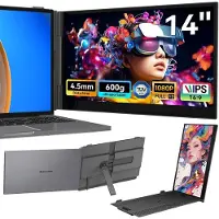 Blackview SCM6 Draagbaar Scherm 14" FHD IPS, Externe Monitor USB-C/HDMI, Laptop 13"-17,3", TÜV Laag Blauw Licht, Mac/Windows/Android
