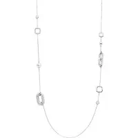 Ti sento Dames Ketting - 925 zilver - Zirconia wit - Maat 80 - 34045ZI