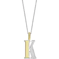 Ti sento Dames Hanger - 925 zilver - Letter K - Zirkonia met geel verguld - 6840ZY_K