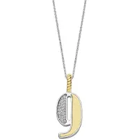 Ti sento Dames Hanger - 925 zilver - Cijfer 9 - Zirkonia met geel verguld - 6841ZY_9