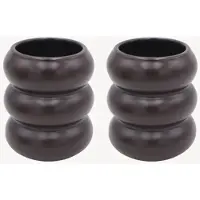 ZOHA Keramische Mokken – 2 stuks – 400 ml – Donkerbruin – Bubble Design – Handgemaakt Biologisch Keramiek