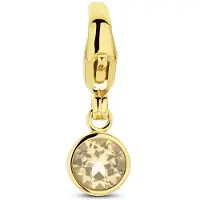 The Jewelry Collection 14K geelgoud slotbedel met geboortesteen citrien november 4028178