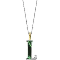 Ti sento Dames Hanger - 925 zilver - Letter L - Malachiet - 6840MA_L