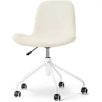 Nolon Nout-Fé bureaustoel rib beige - wit onderstel