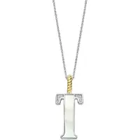 Ti sento Dames Hanger - 925 zilver - Letter T - Parelmoer - 6840MW_T
