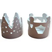 Home Society - Set van 2 - Waxinehouders - Kerst - Bomen en Engeltjes - Keramiek - Wit