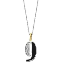 Ti sento Dames Hanger - 925 zilver - Cijfer 9 - Zwart - 6841BL_9