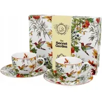 Linnea Espresso Kopjes Set 2 Stuks - Porselein met Bloemendecor