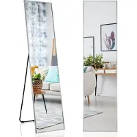 Costway 160 x 40 cm full-body spiegel, 2-in-1 staande spiegel en wandspiegel, kleedspiegel, garderobespiegel voor slaapkamer, woonkamer en entrée