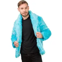 Chaks - Blauw bontjas voor volwassenen - S
