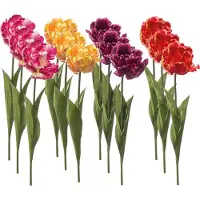 Emerald - Kunstbloem Tulp Paris 66cm - Set van 12 - Kunstplant voor binnen