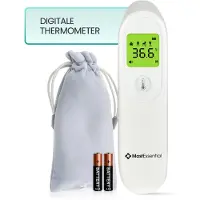 MostEssential Digitale Voorhoofd Thermometer - Temperatuurmeter - Koortsthermometer voor Volwassenen, Kinderen en Baby's - Contactloos - HW05