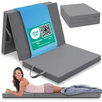 ELONEO Opvouwbaar Matras 90x200 cm - Dik 8 cm Vouwmatras, Wasbaar en Draagbaar Multifunctioneel Logeerbed, Reismatras, Logeermatras, Opvouwbaar Bed, Poef en Zitje