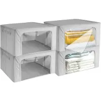 Ruhhy Dekbed opberghoes - 4x stuks - 24L - 40 x 30 x 20 cm - ritssluiting - organizer - opberghoezen