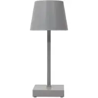 Home Deco Factory LED tafellamp - draadloos/portable - kunststof - zilver/grijs - touch - 26 cm - binnen
