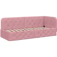 vidaXL Hoek Bed Frame Roze 80 x 200 cm Fluweel