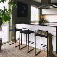 Novi at Home Set van 2 Luxe Fluwelen Barkrukken met Rugleuning en Voetensteun, Hoge Keuken- en Barstoelen voor Eetkamer, Keuken, Pub en Huisbar – Comfortabele Padded Stoelen met Ergonomisch Ontwerp – Modern Design