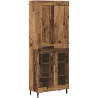 vidaXL - Highboard - 2 - pcs - Oudhout - Bewerkt - hout