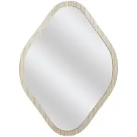 Home Deco Factory Spiegel - hout - 44 x 60 cm - wandspiegel - ruit vorm - natuurlijke look