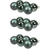 Othmar decorations 18x stuks kerstversiering kerstballen emerald groen (greenlake) van glas - 8 cm - mat/glans - Kerstboomversiering
