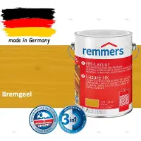 Remmers HK-Lazuur 3in1 Bremgeel 2,5L – Premium Houtbeschermingsbeits voor Buiten – Oplosmiddelhoudend – UV- & Vochtwerend – Impregneer, Grondlaag & Beits in Eén