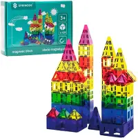 Springos Magnetisch speelgoed - Speelgoed Kasteel - 120 Stuks - Montessori speelgoed - Speelgoed kinderen
