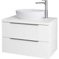 Kielle Idolio - Kast inclusief wastafelblad 80x54x50 cm, met uitsparing, glanzend wit 50024800