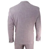 Infinity Leather Heren 3-delig blozen roze linnen zomer lente klassiek pak