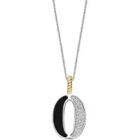 Ti sento Dames Hanger - 925 zilver - Letter O - Zwart - 6840BL_O
