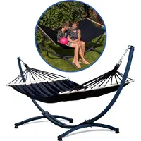 Potenza Hangmat met Standaard en Spreidstok – 2 Persoons – Extra Stabiel Frame tot 220 kg – Duurzame Hangmatset – Grande Roma