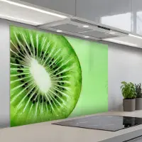 KitchenYeah Spatscherm 100x75 cm - Zelfklevende achterwand Kiwi - Groen - Fris - Keuken muurbeschermer - Spatwand fornuis