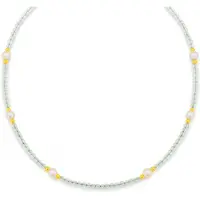 CO88 Collection 8CN-26485 – Kralenketting Prehniet & Shellparel – Goudkleurig – Dames Ketting