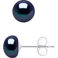 ATELIERS SAINT GERMAIN Oorbellen van Zilver 925 en Echte Gecremeerde Zoetwaterparels Knop 6-7 mm